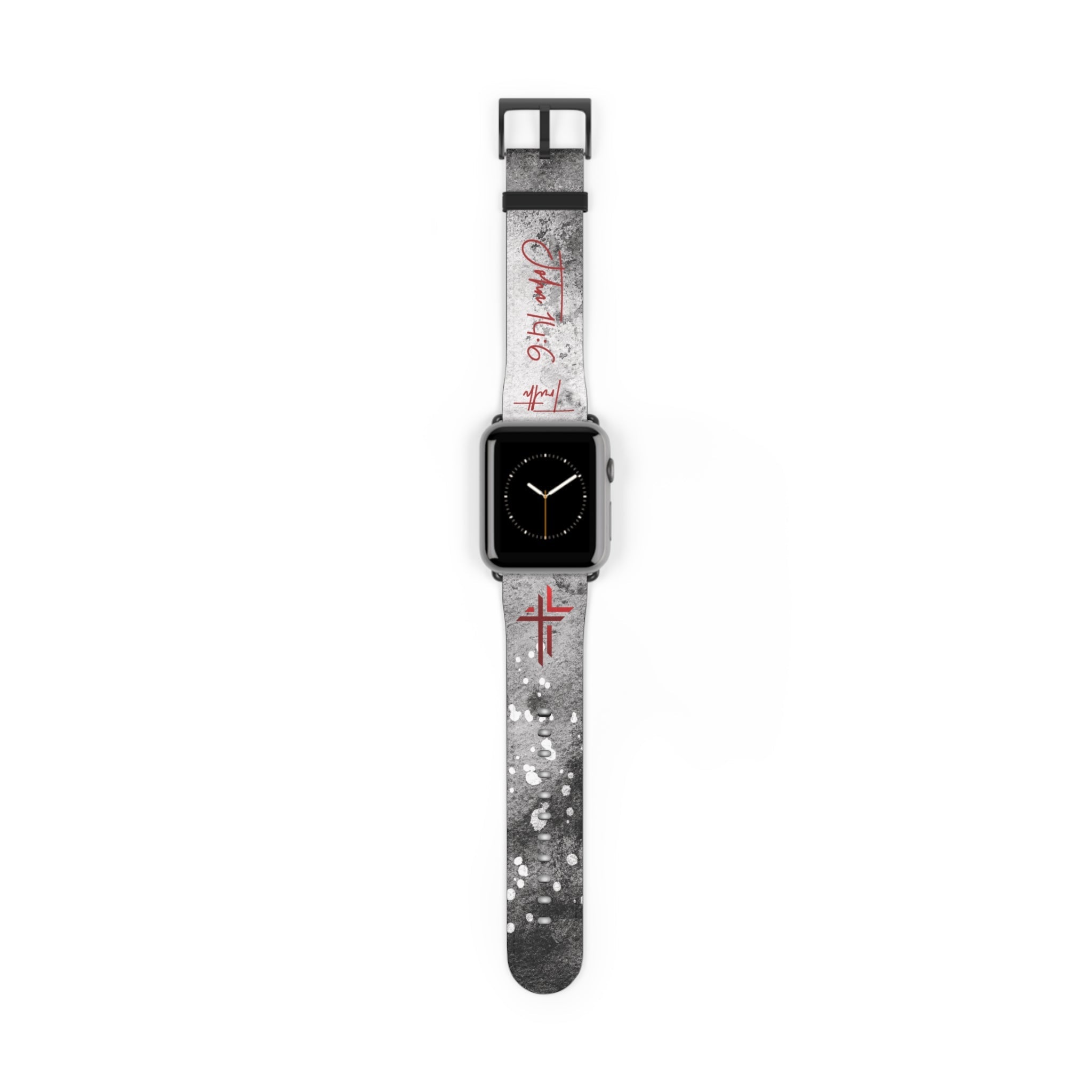 Truth John 14:6 Band for Apple Watch 38 - 41/42 - 45– Black & White | Faux Leather - Sacred Stylz