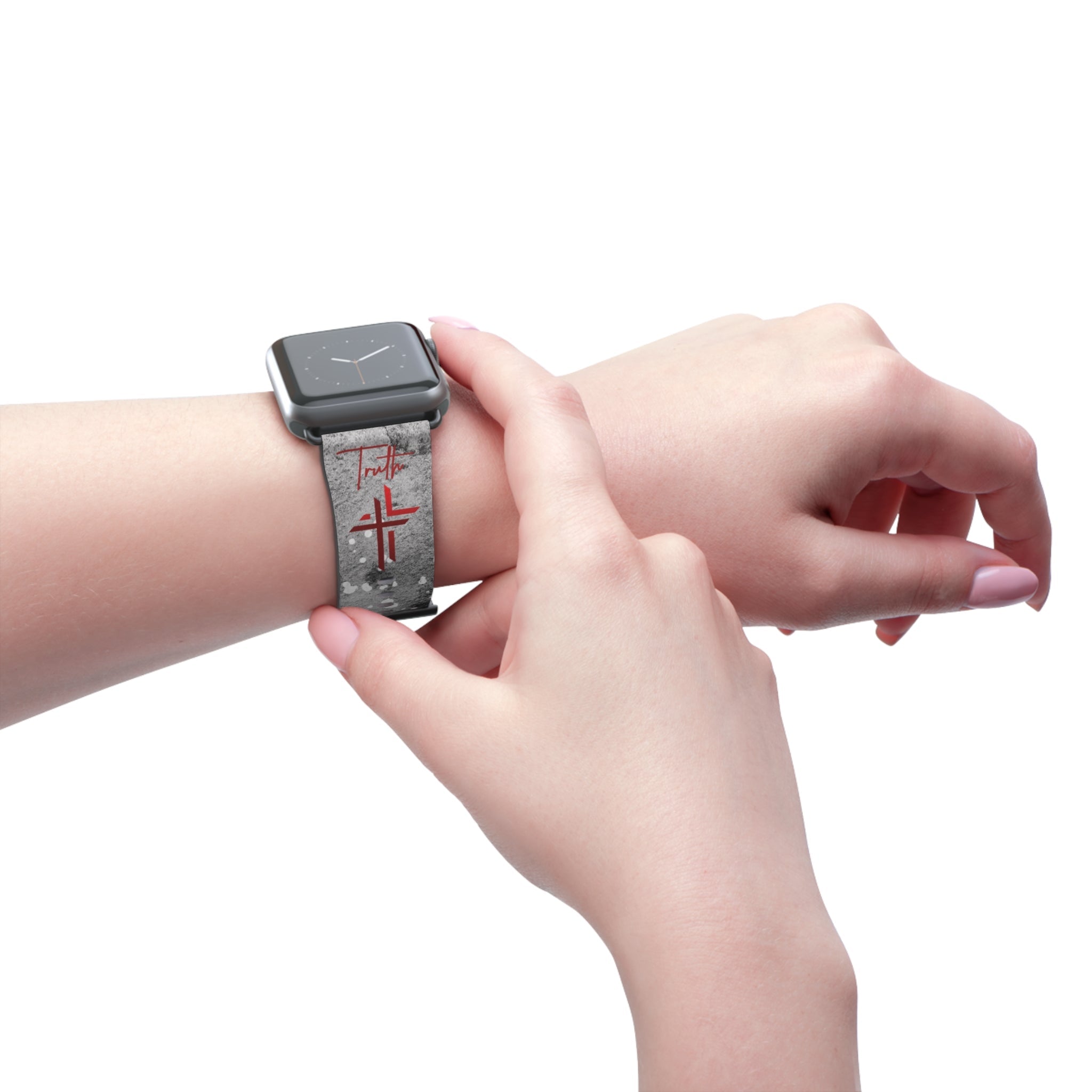 Truth John 14:6 Band for Apple Watch 38-41/42-45– Black & White | Faux Leather - Sacred Stylz