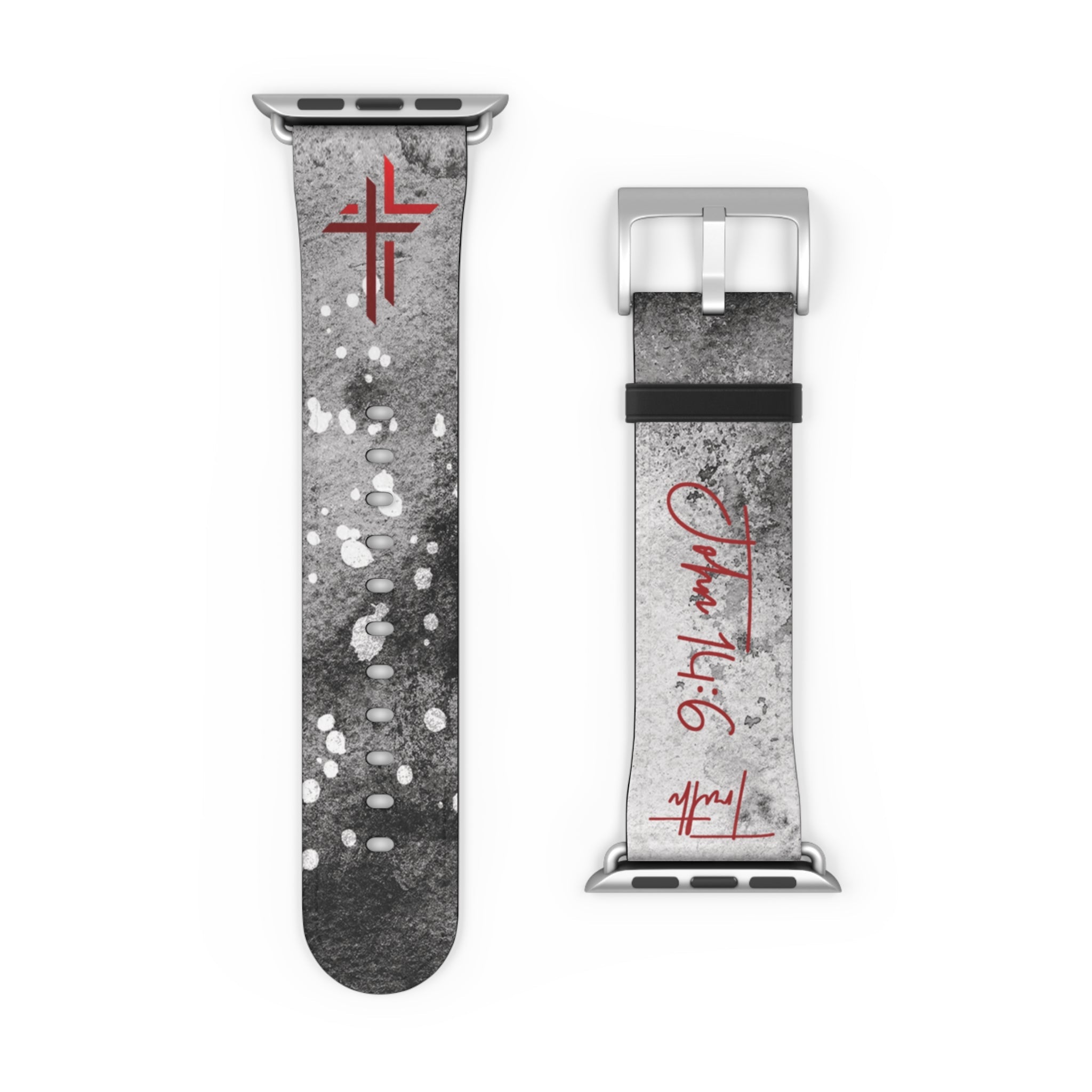 Truth John 14:6 Band for Apple Watch 38 - 41/42 - 45– Black & White | Faux Leather - Sacred Stylz