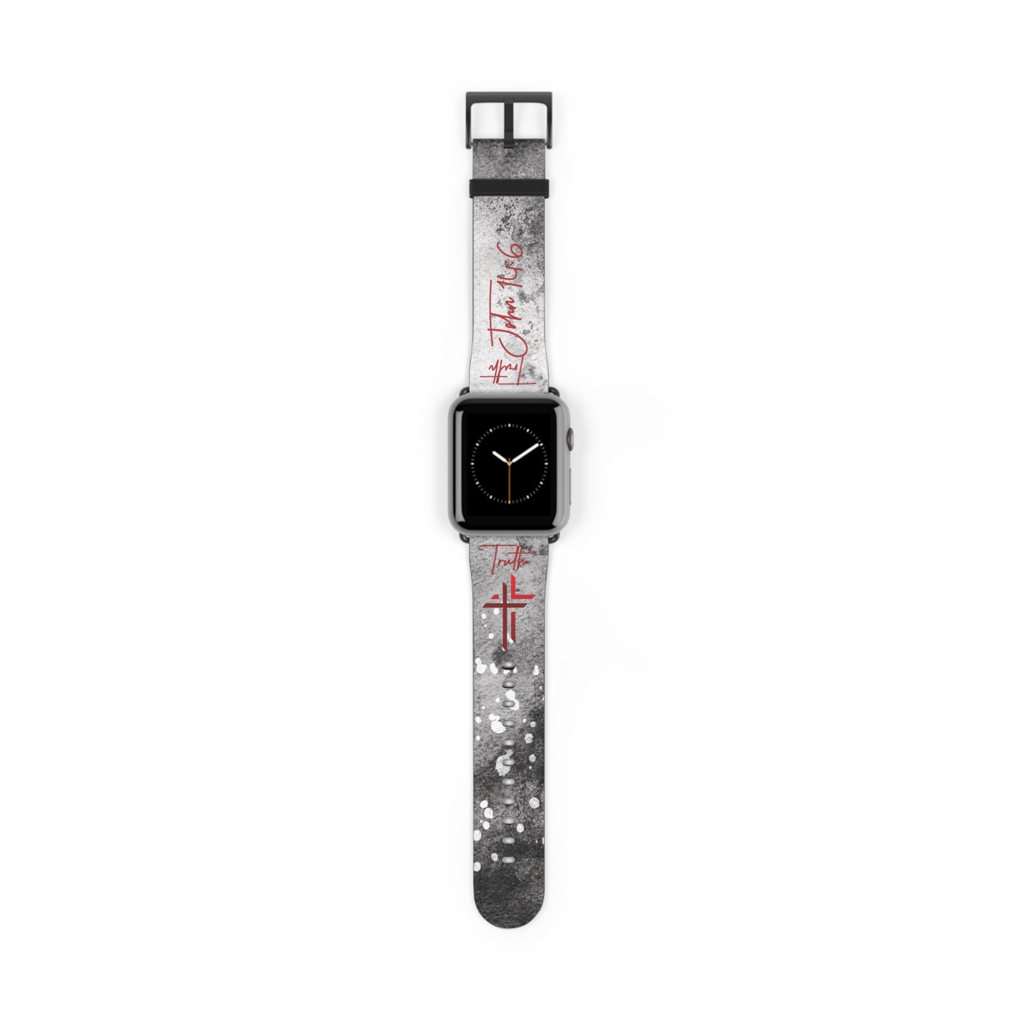 Truth John 14:6 Band for Apple Watch 38-41/42-45– Black & White | Faux Leather - Sacred Stylz