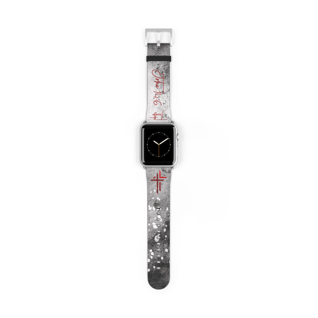 Truth John 14:6 Band for Apple Watch 38 - 41/42 - 45– Black & White | Faux Leather - Sacred Stylz