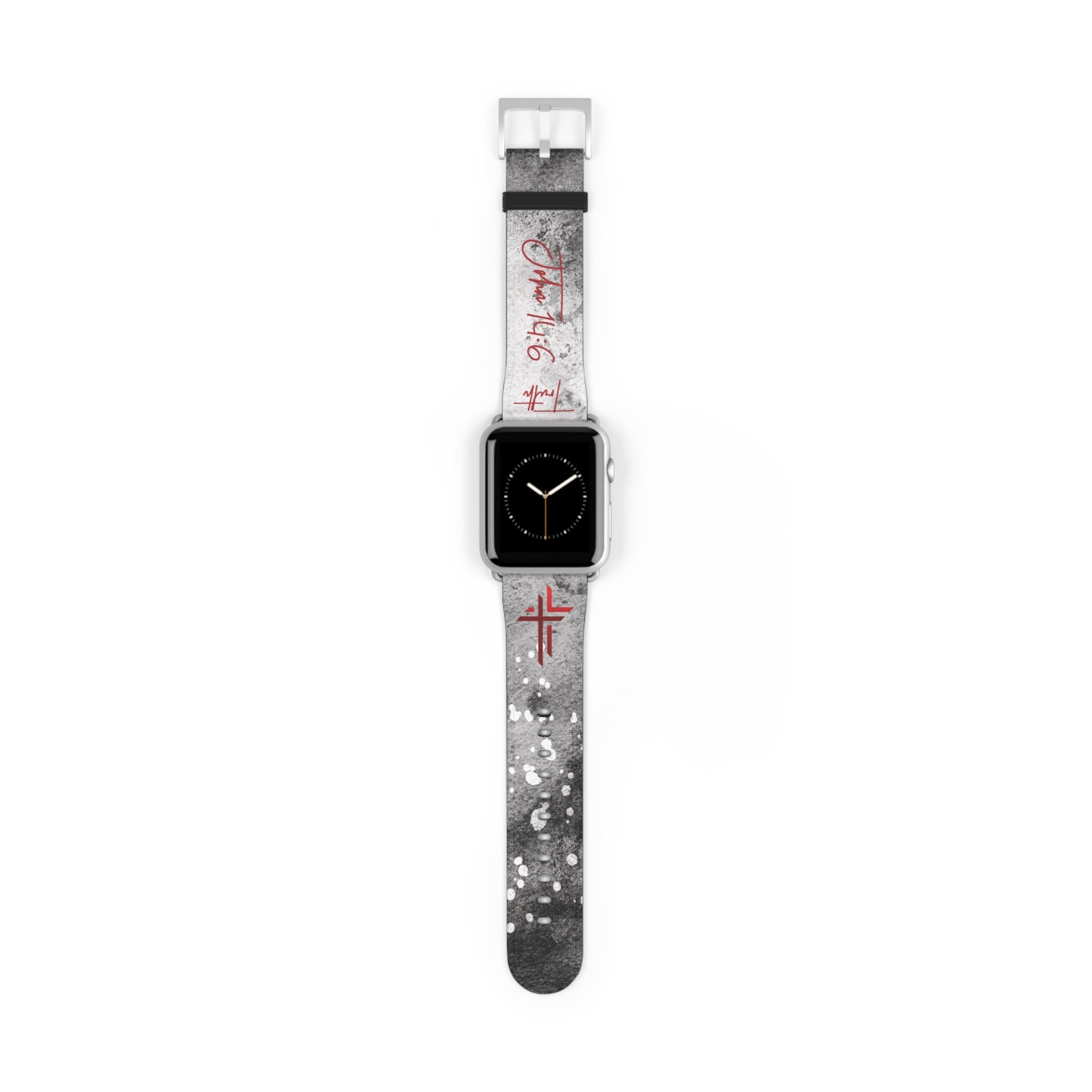 Truth John 14:6 Band for Apple Watch 38 - 41/42 - 45– Black & White | Faux Leather - Sacred Stylz