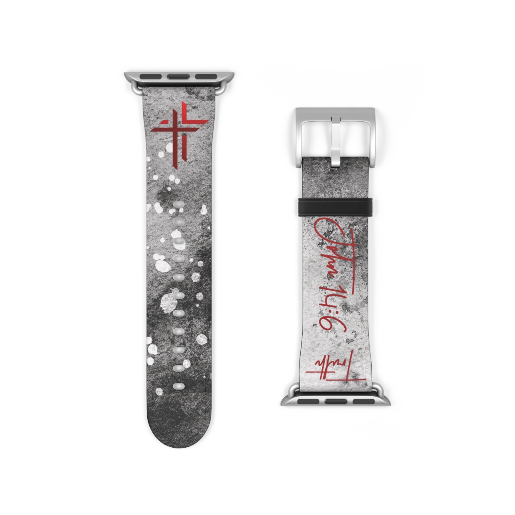 Truth John 14:6 Band for Apple Watch 38 - 41/42 - 45– Black & White | Faux Leather - Sacred Stylz