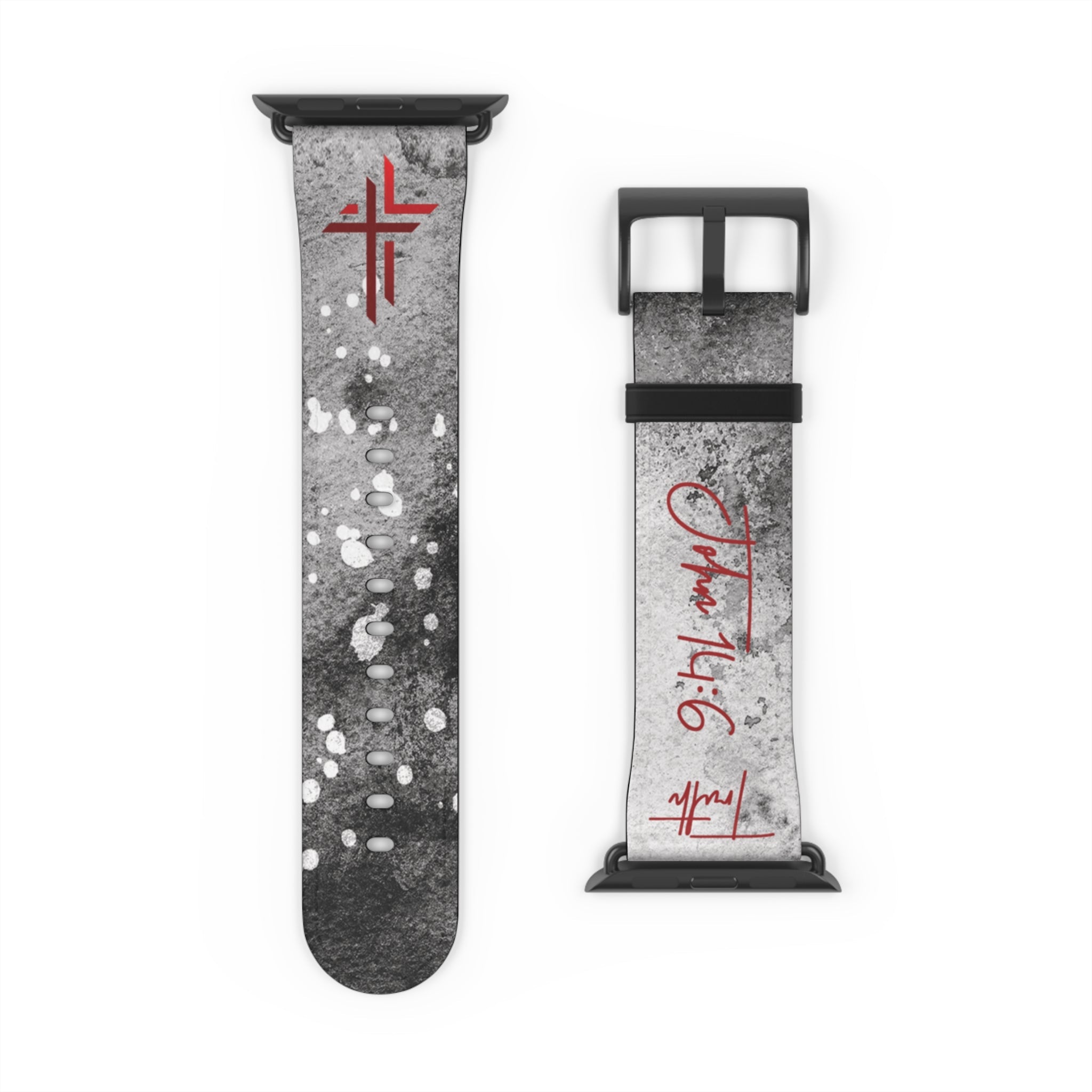 Truth John 14:6 Band for Apple Watch 38 - 41/42 - 45– Black & White | Faux Leather - Sacred Stylz