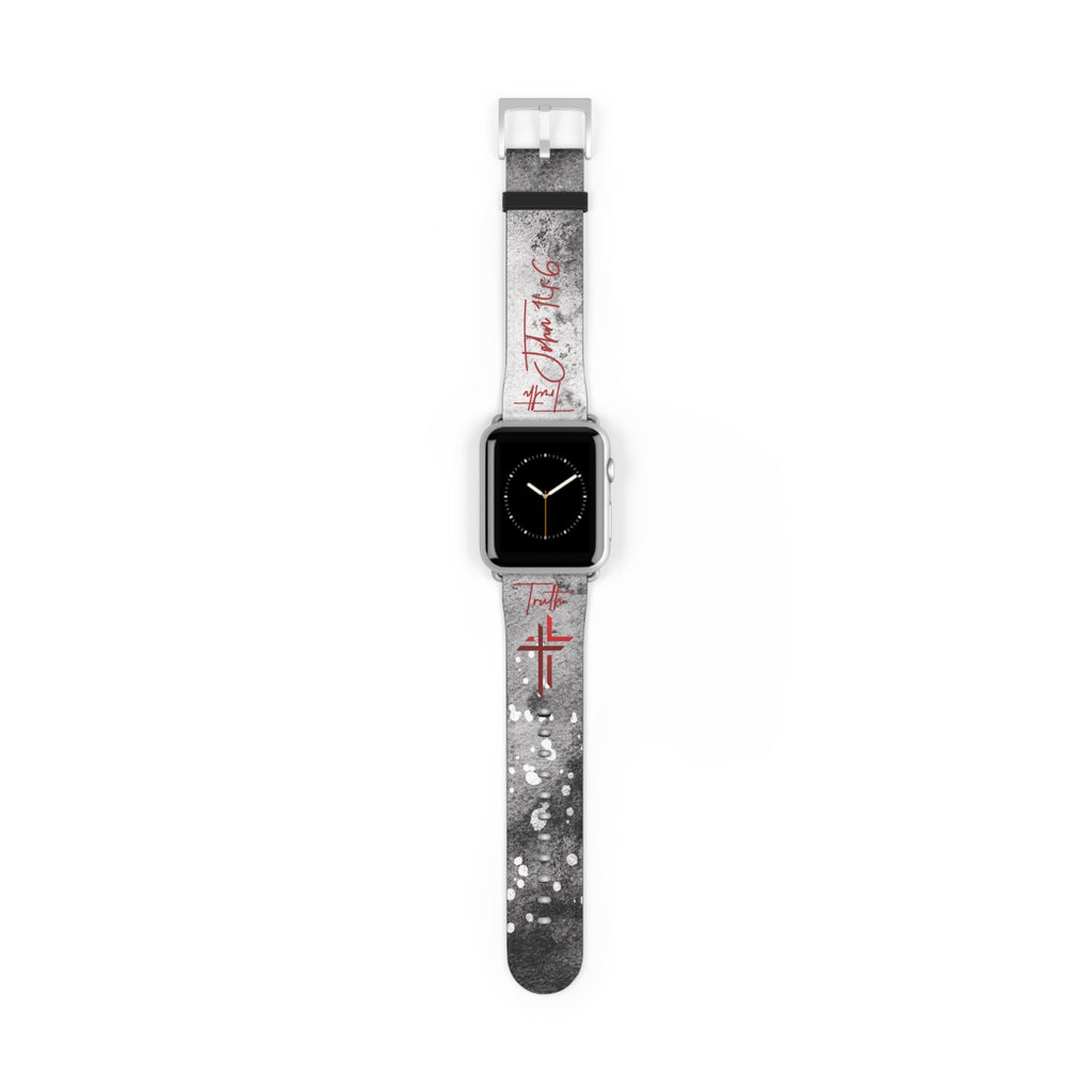 Truth John 14:6 Band for Apple Watch 38-41/42-45– Black & White | Faux Leather - Sacred Stylz
