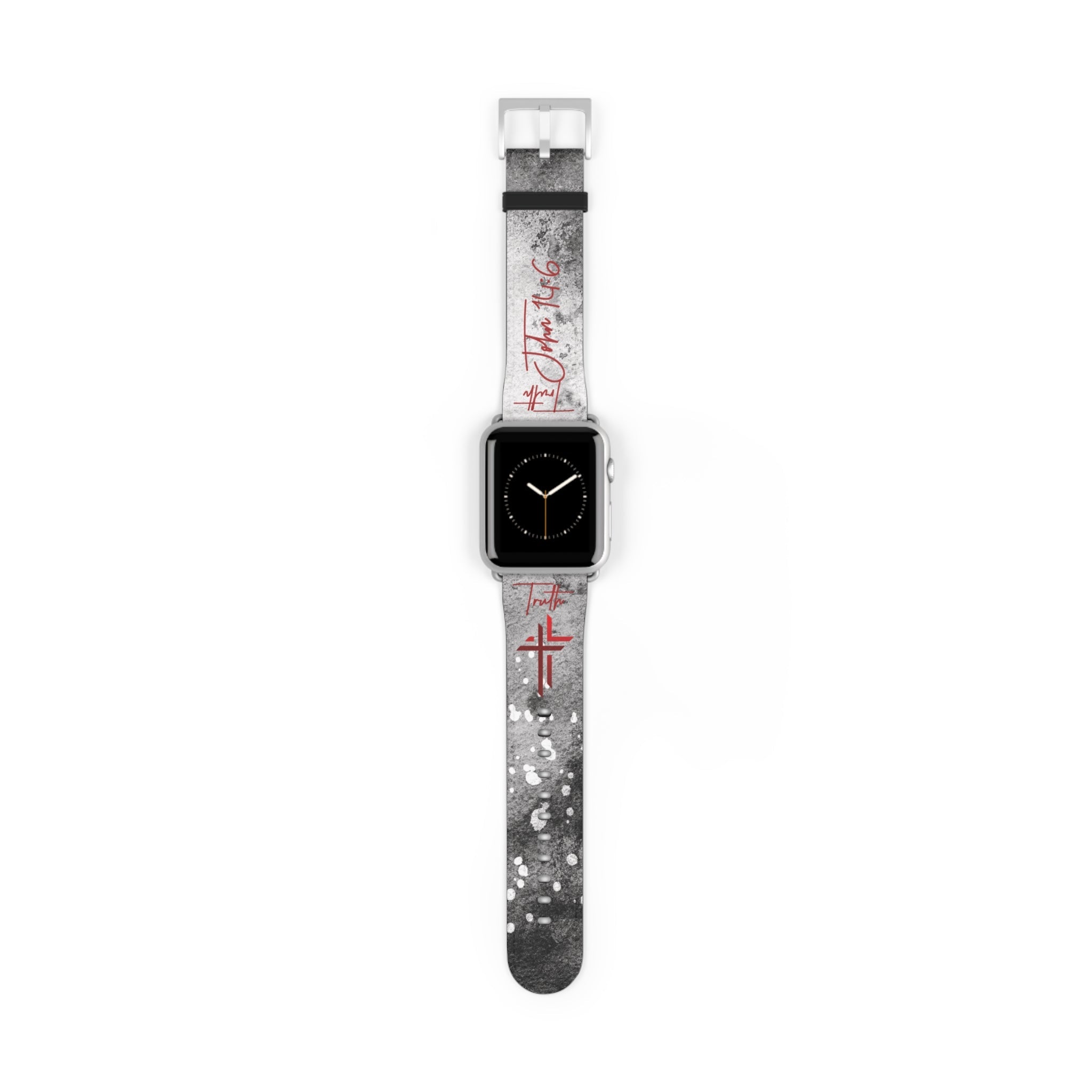 Truth John 14:6 Band for Apple Watch 38-41/42-45– Black & White | Faux Leather - Sacred Stylz