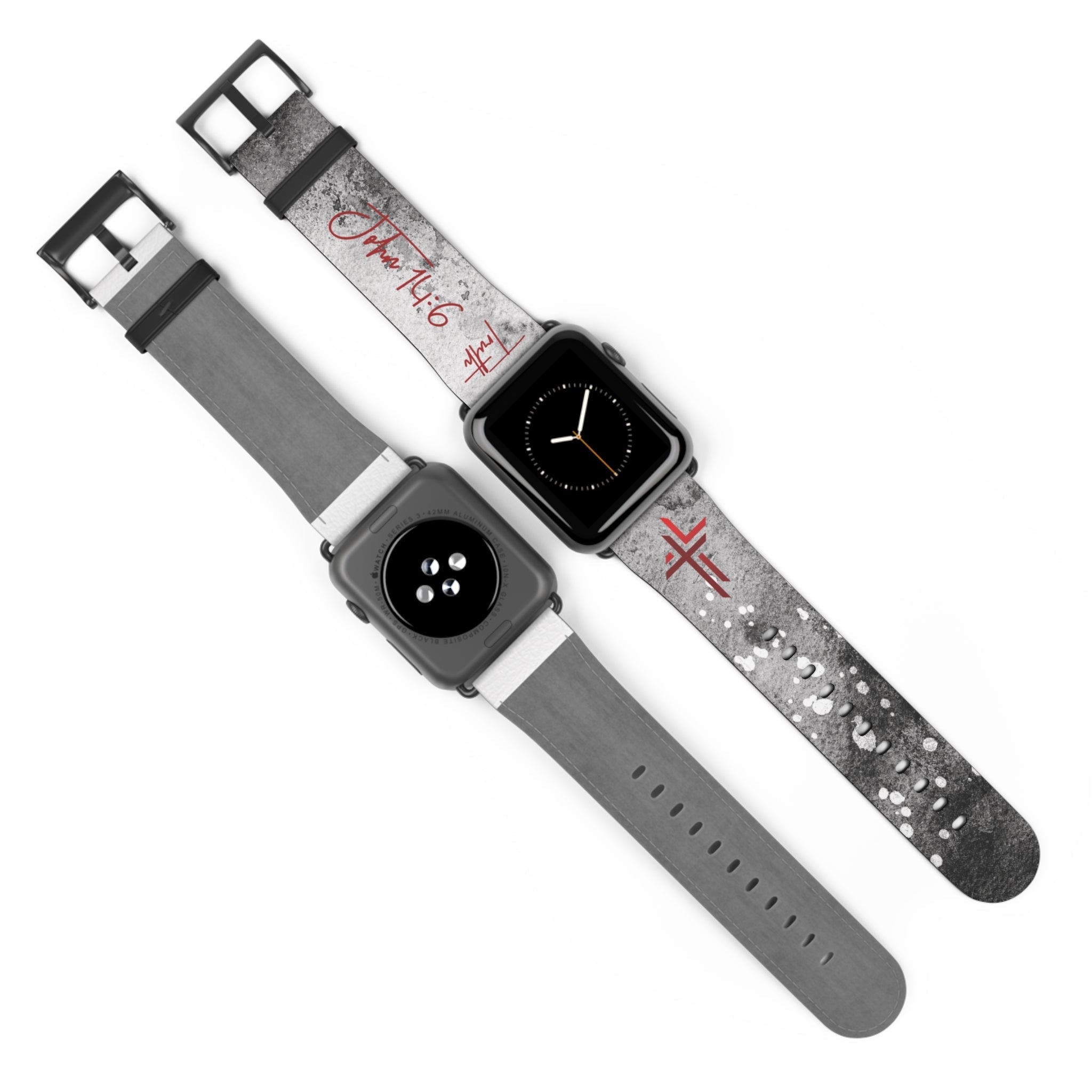 Truth John 14:6 Band for Apple Watch 38 - 41/42 - 45– Black & White | Faux Leather - Sacred Stylz