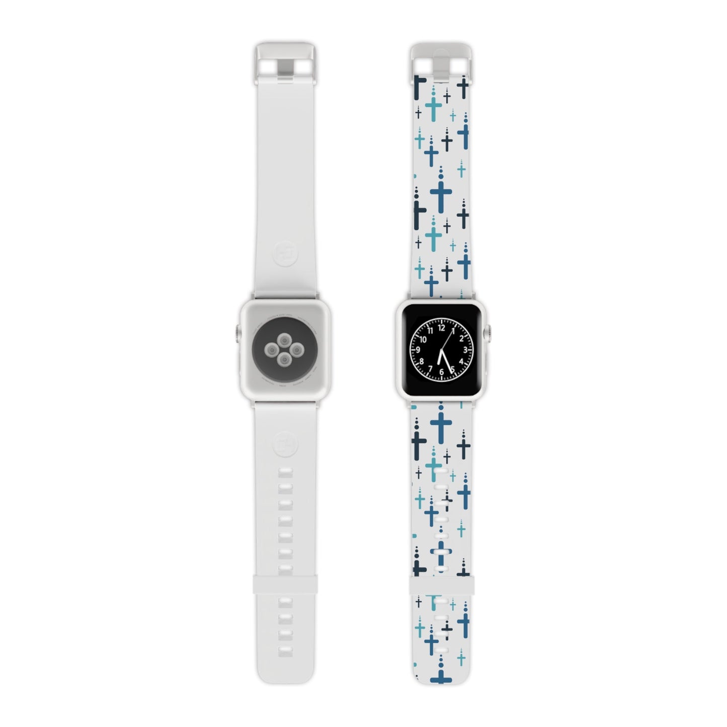 Watch Band for Apple Watch - Blue Crosses - White Thermo Blend - Sacred Stylz