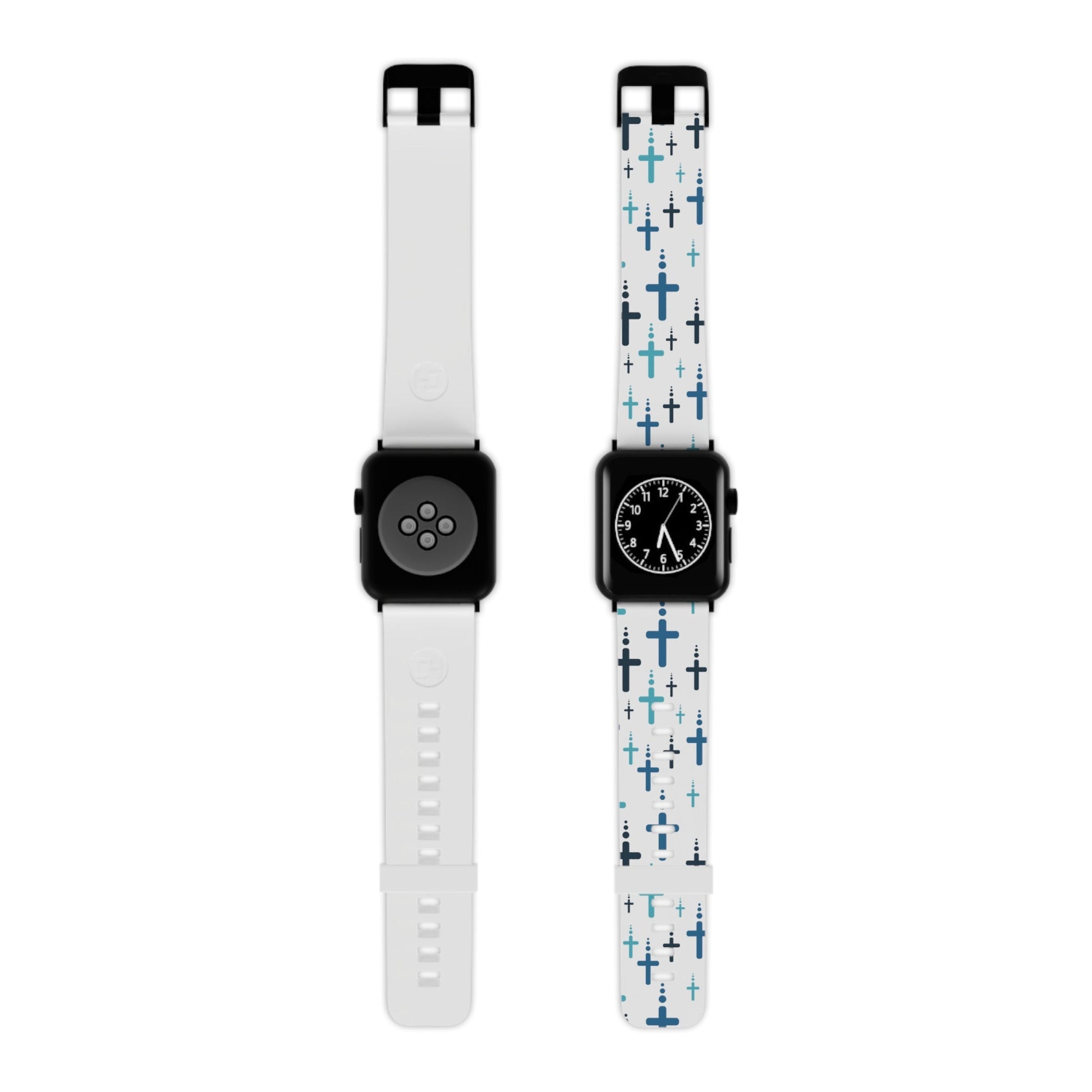 Watch Band for Apple Watch - Blue Crosses - White Thermo Blend - Sacred Stylz