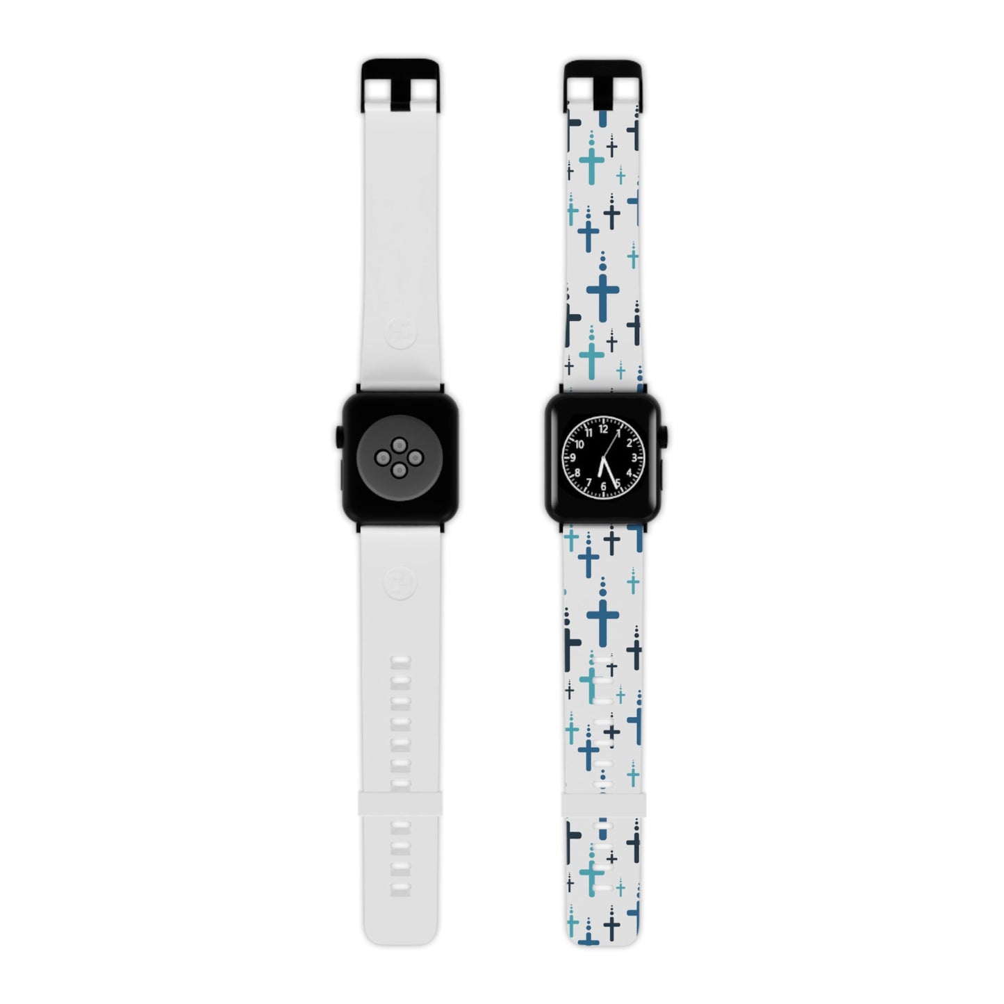 Watch Band for Apple Watch - Blue Crosses - White Thermo Blend - Sacred Stylz