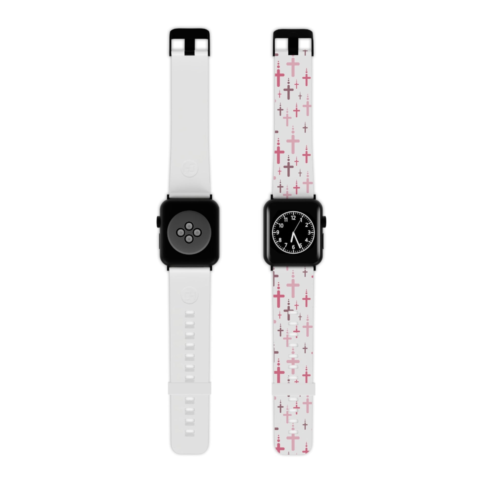 Watch Band for Apple Watch - Pink Crosses - White Thermo Blend - Sacred Stylz