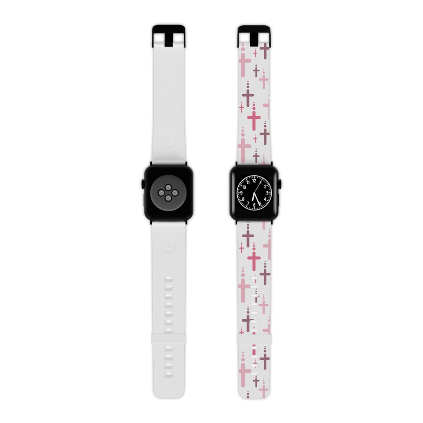 Watch Band for Apple Watch - Pink Crosses - White Thermo Blend - Sacred Stylz