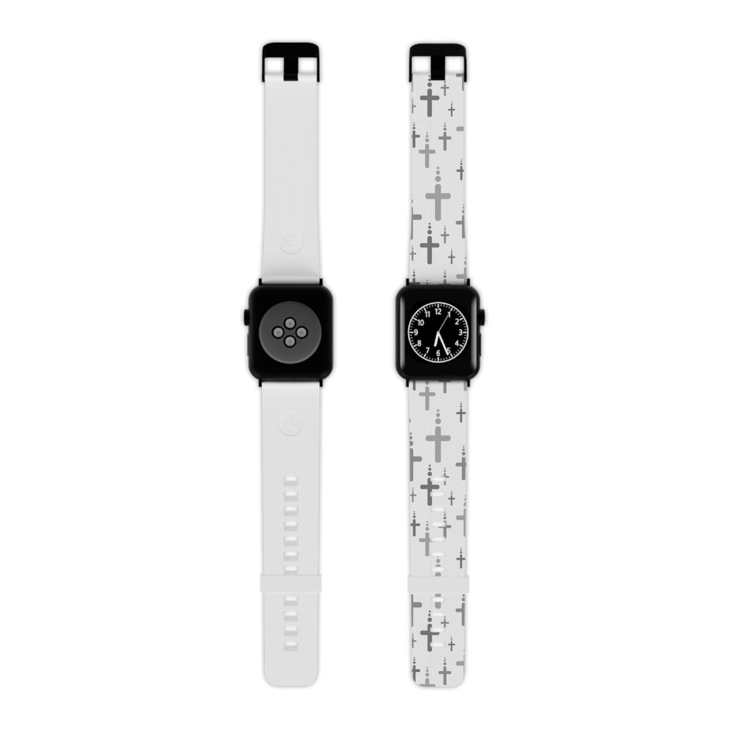 Watch Band for Apple Watch - Silver Crosses - White Thermo Blend - Sacred Stylz