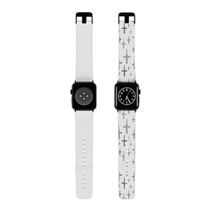 Watch Band for Apple Watch - Silver Crosses - White Thermo Blend - Sacred Stylz