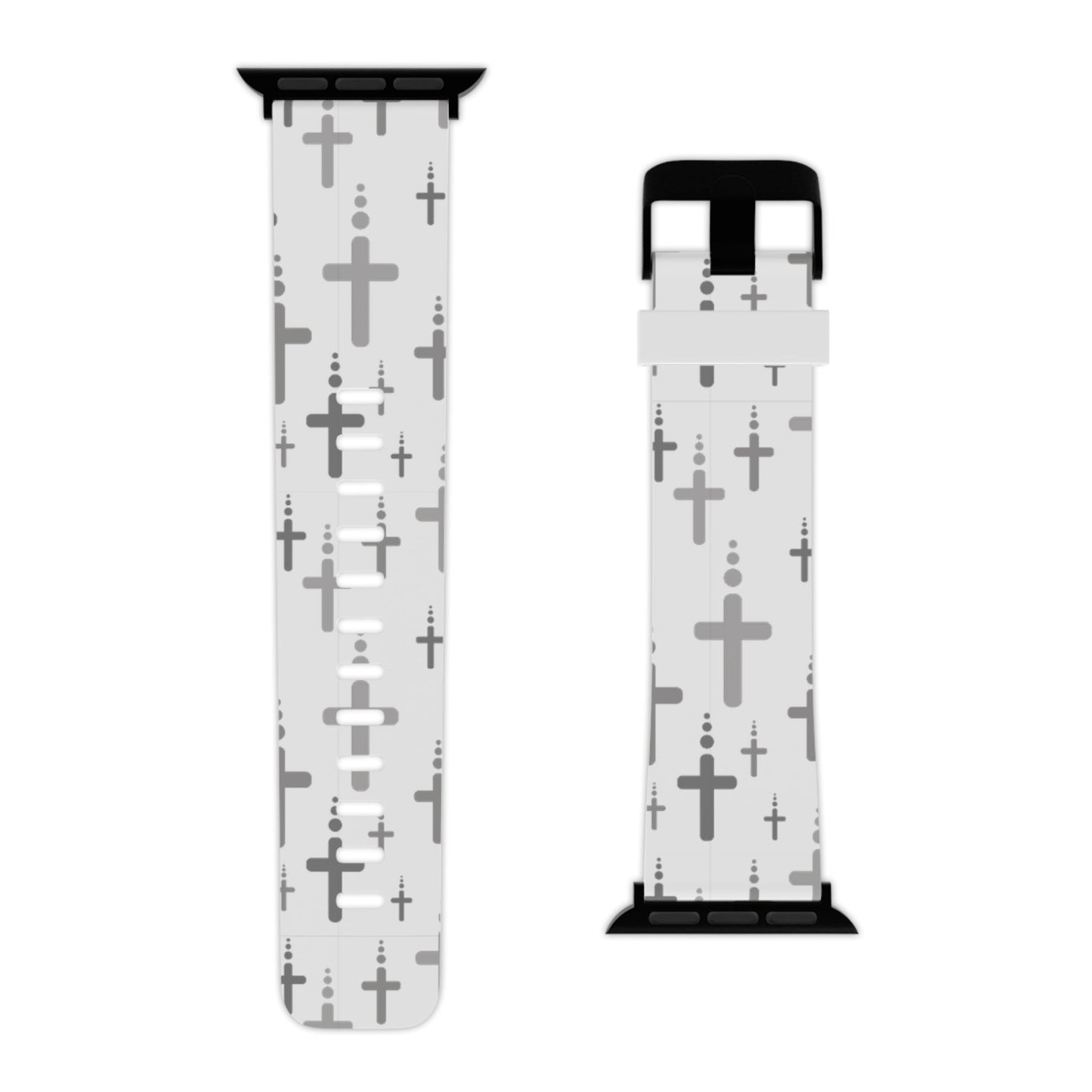 Watch Band for Apple Watch - Silver Crosses - White Thermo Blend - Sacred Stylz