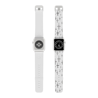 Watch Band for Apple Watch - Silver Crosses - White Thermo Blend - Sacred Stylz