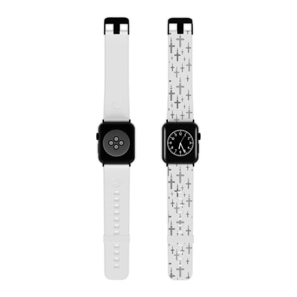 Watch Band for Apple Watch - Silver Crosses - White Thermo Blend - Sacred Stylz