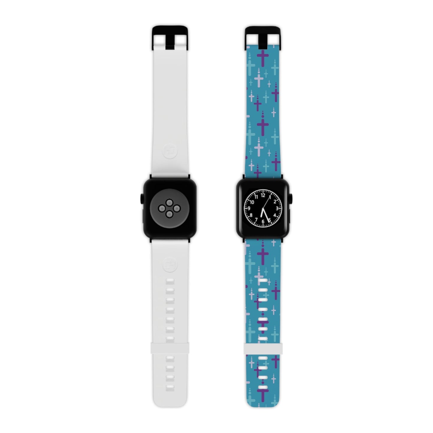 Watch Band for Apple Watch - Turquoise/Purple Crosses - Turquoise Thermo Blend - Sacred Stylz