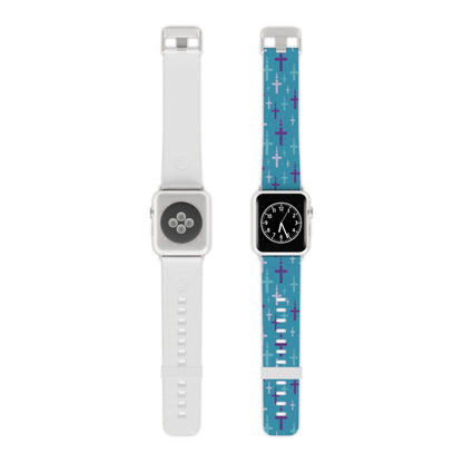 Watch Band for Apple Watch - Turquoise/Purple Crosses - Turquoise Thermo Blend - Sacred Stylz