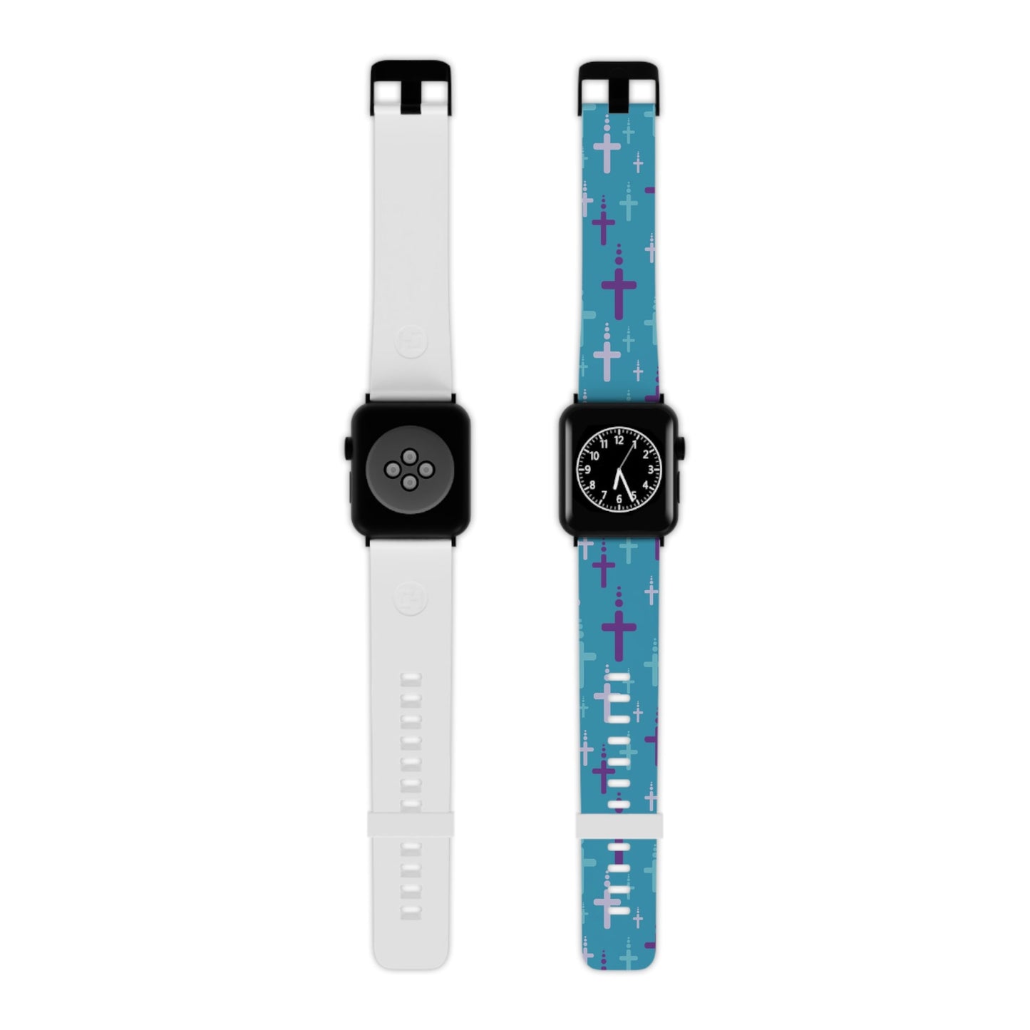 Watch Band for Apple Watch - Turquoise/Purple Crosses - Turquoise Thermo Blend - Sacred Stylz