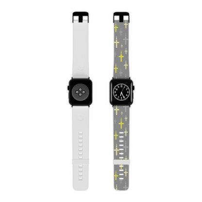 Watch Band for Apple Watch - Yellow Gray Crosses - Gray Thermo Blend - Sacred Stylz