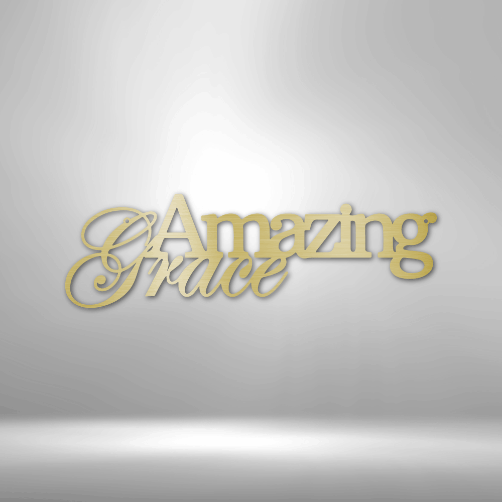 Amazing Grace Script - Steel Sign - Sacred Stylz