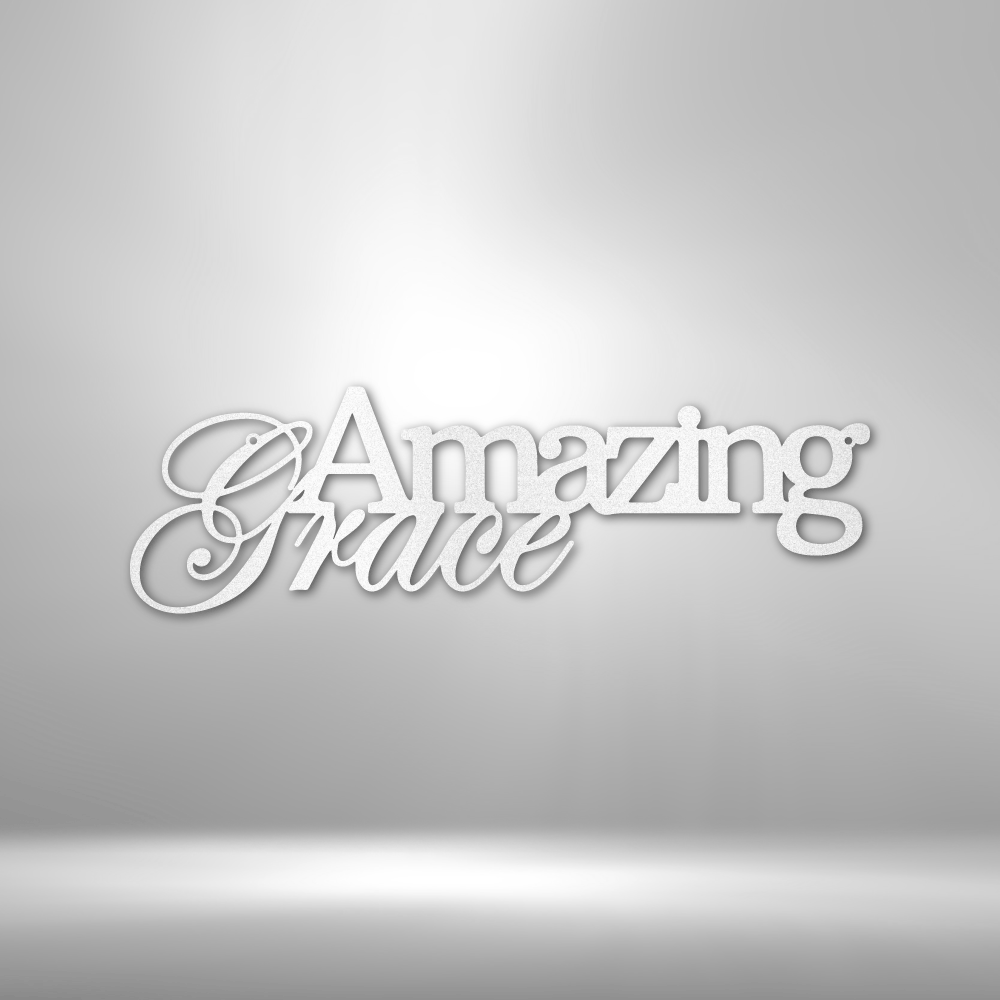 Amazing Grace Script - Steel Sign - Sacred Stylz