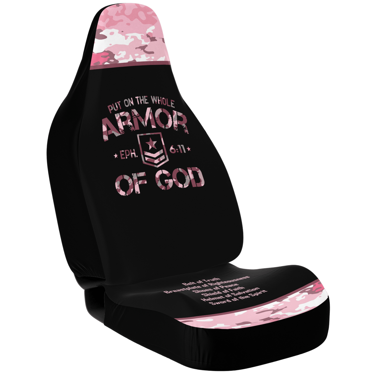 Armor of God Pink Camo Car Seat Covers - Divine Protection in Every Journey - Sacred Stylz