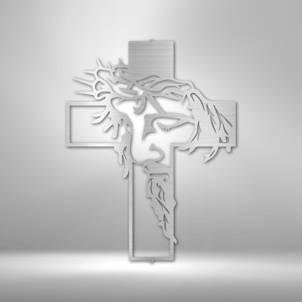 Face of Christ Cross - Steel Sign - Sacred Stylz