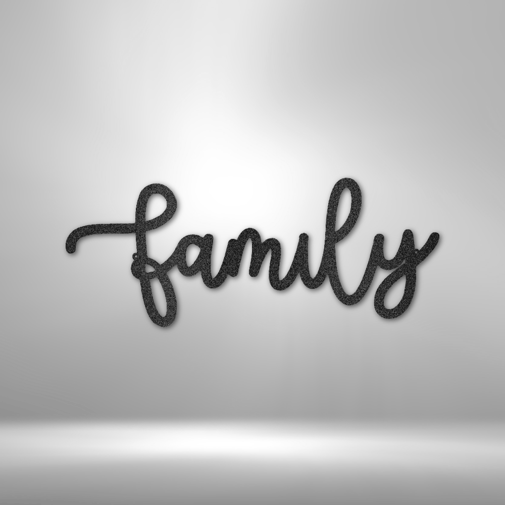 Family Script - Steel Sign - Sacred Stylz