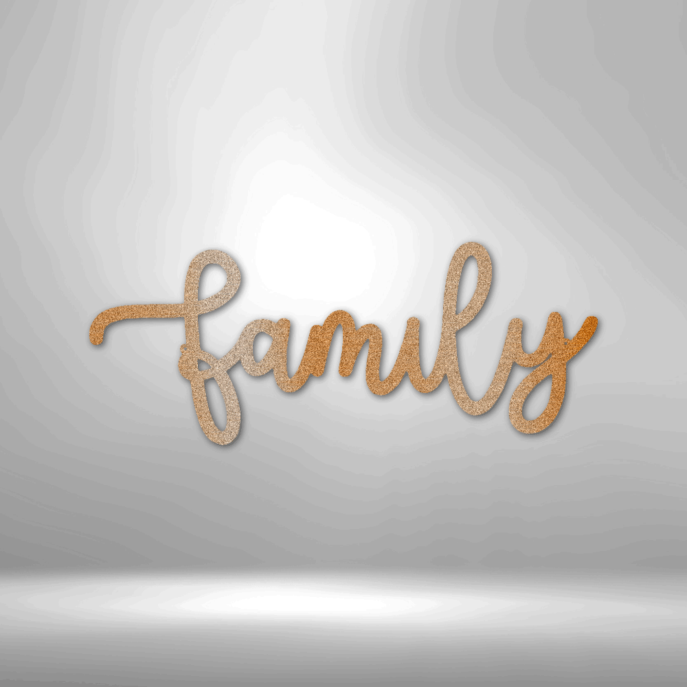 Family Script - Steel Sign - Sacred Stylz