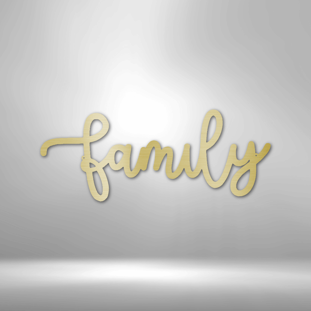 Family Script - Steel Sign - Sacred Stylz