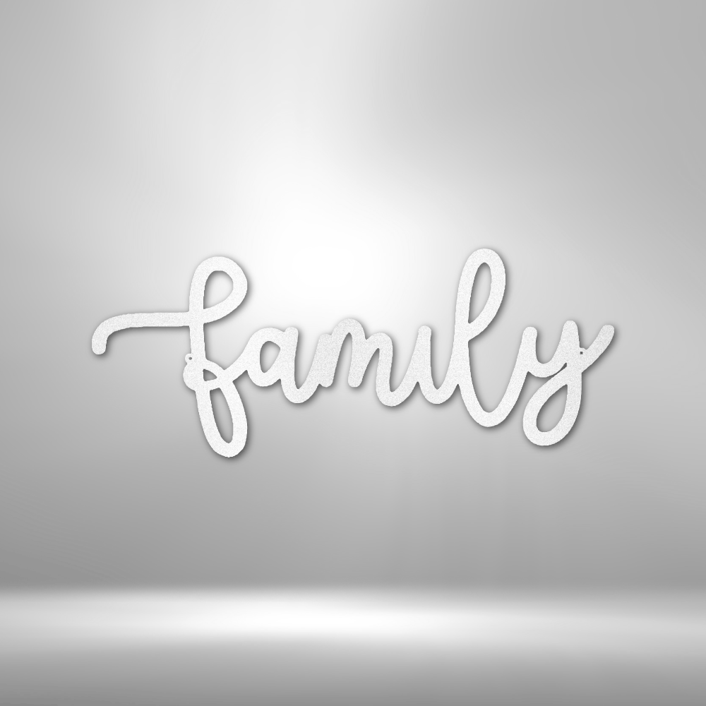 Family Script - Steel Sign - Sacred Stylz