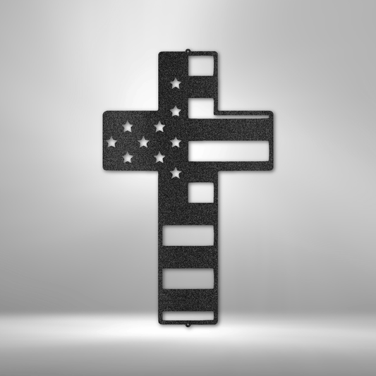 Flag Cross - Steel Sign - Sacred Stylz
