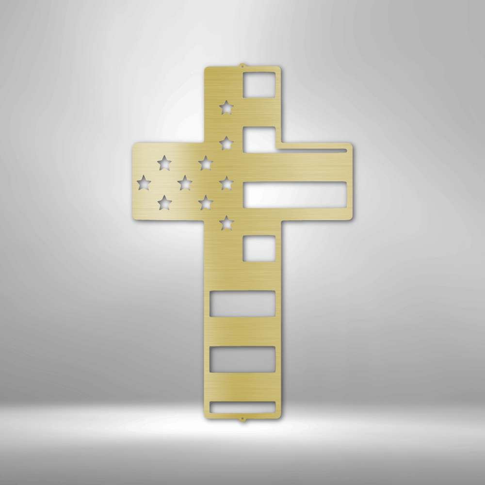 Flag Cross - Steel Sign - Sacred Stylz