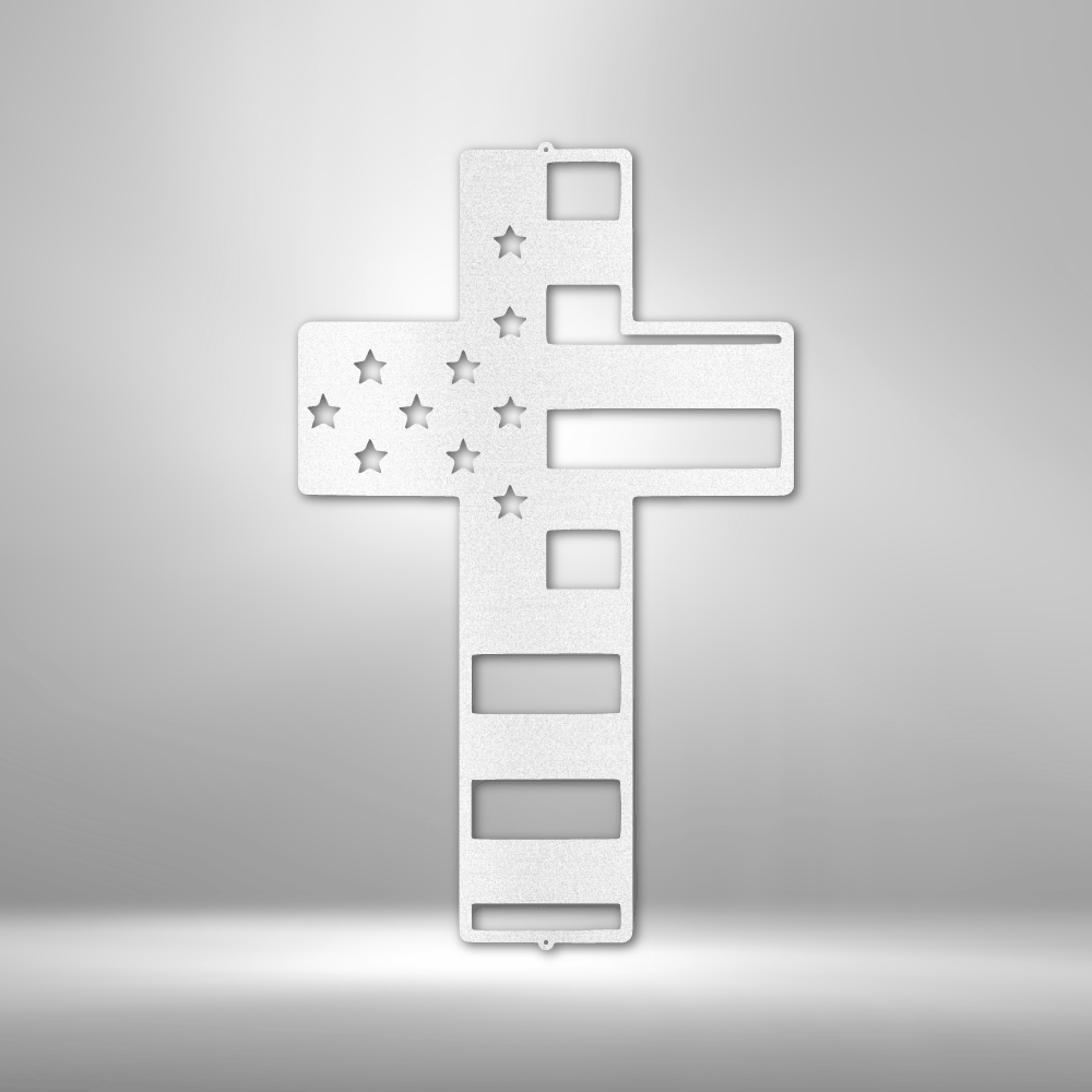 Flag Cross - Steel Sign - Sacred Stylz