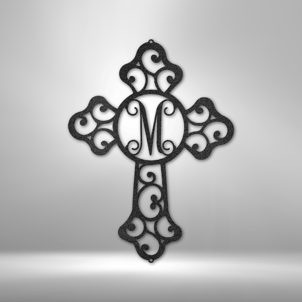 Initial Cross Personalized - Steel Sign - Sacred Stylz