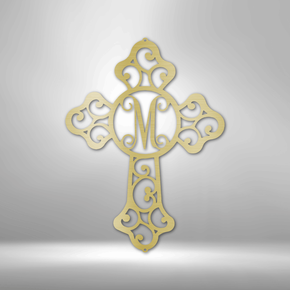 Initial Cross Personalized - Steel Sign - Sacred Stylz