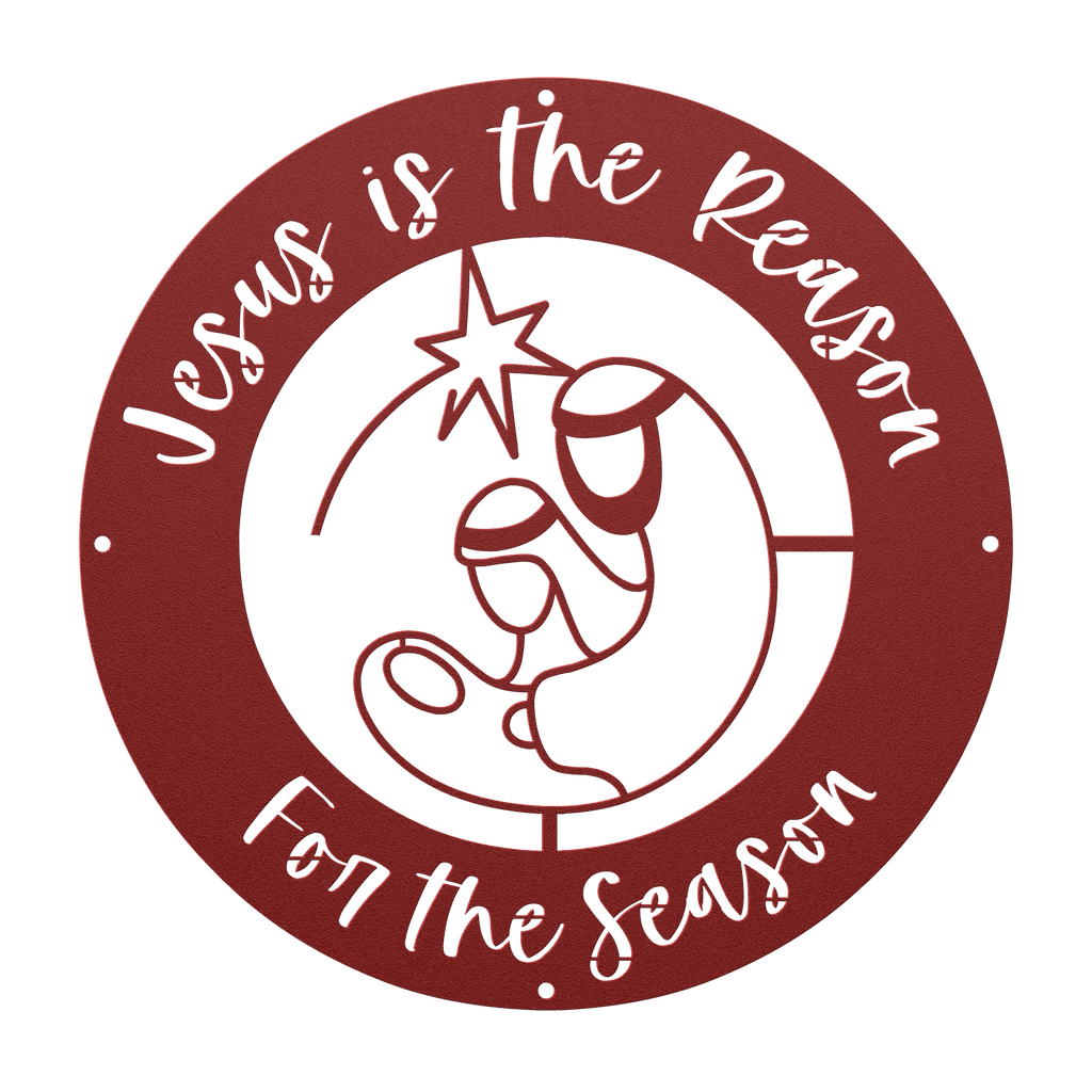 Jesus is the Reason for the Season - Holy Family Metal Decor - Sacred Stylz
