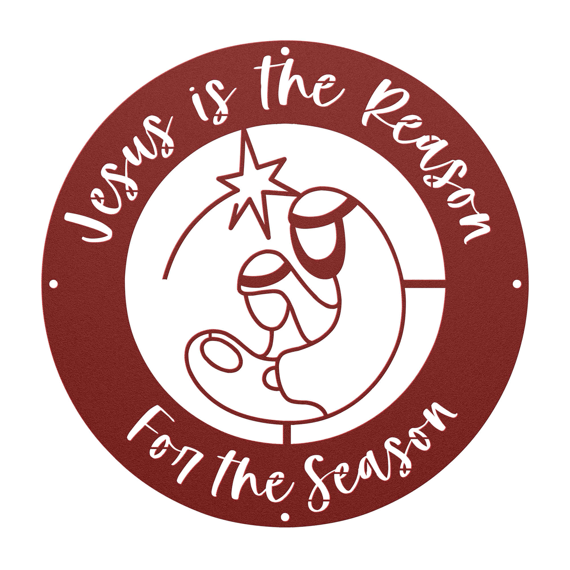 Jesus is the Reason for the Season - Holy Family Metal Decor - Sacred Stylz