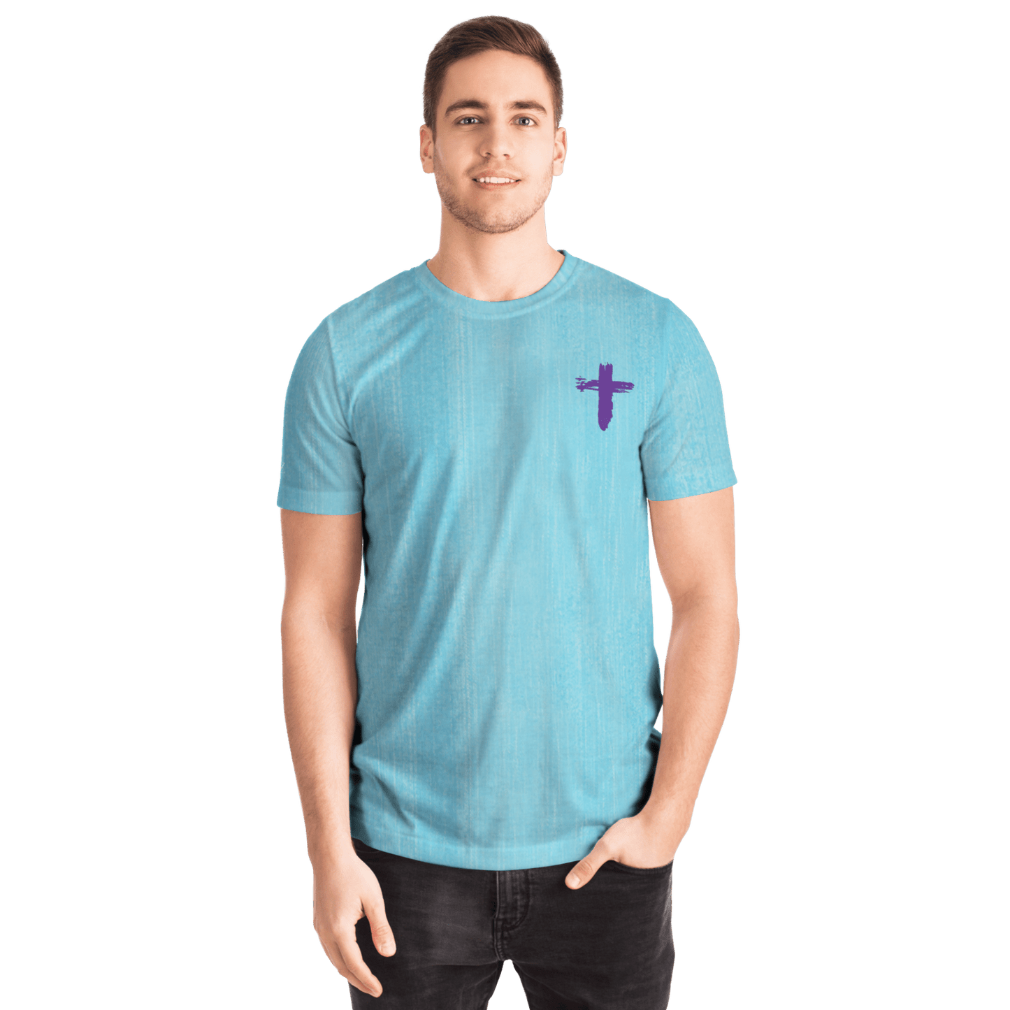 Know/No Jesus-Peace Shirt- Turquoise and Purple - Sacred Stylz