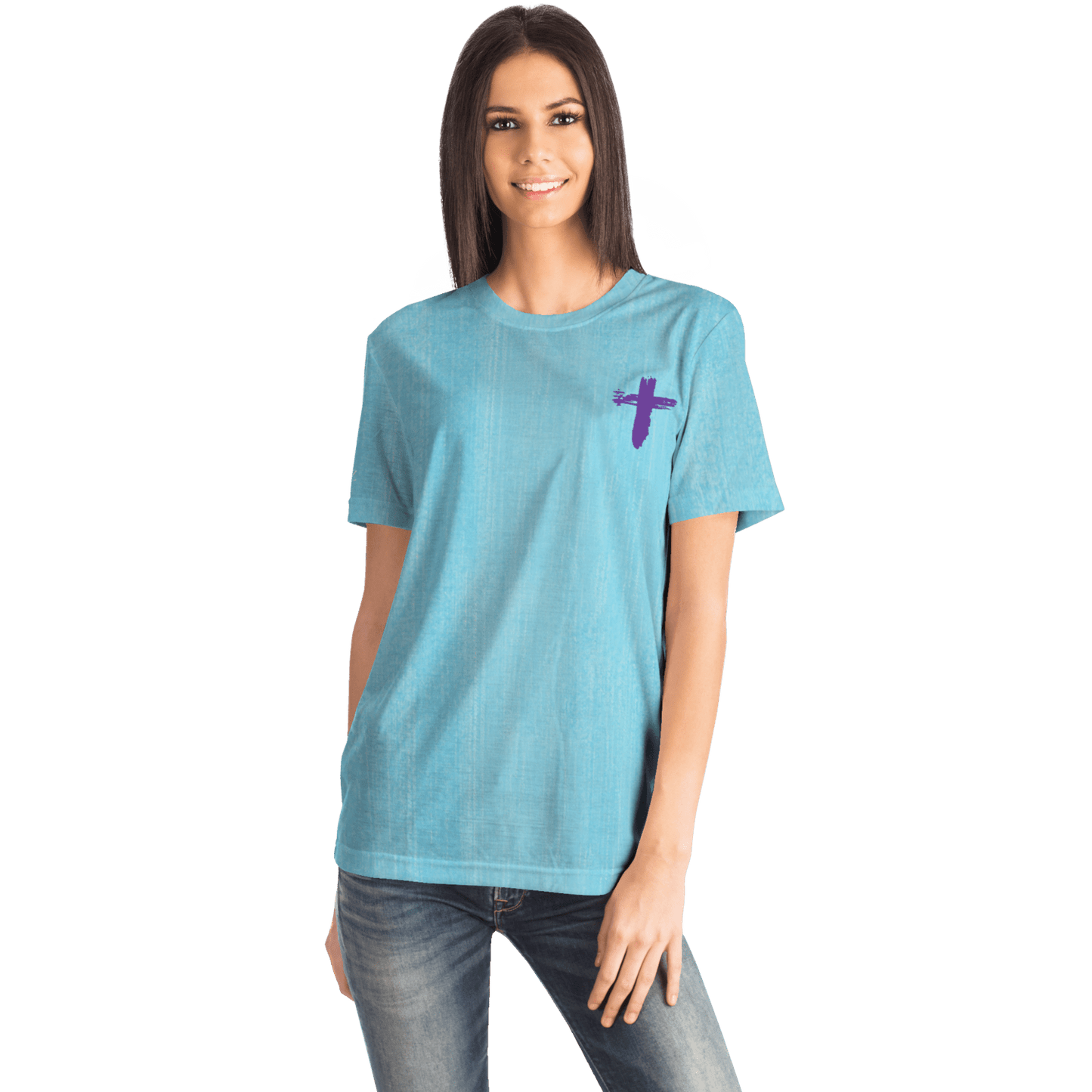 Know/No Jesus-Peace Shirt- Turquoise and Purple - Sacred Stylz