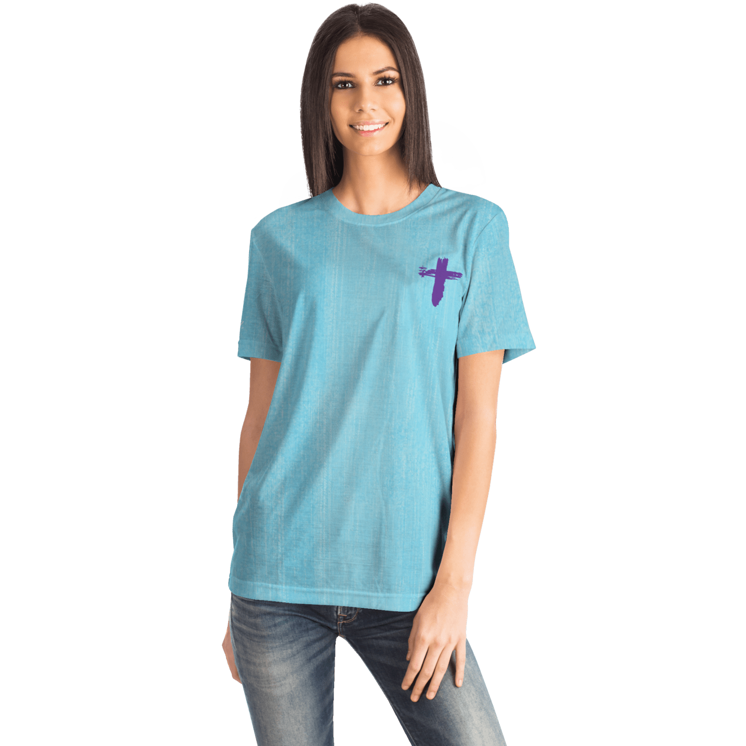 Know/No Jesus-Peace Shirt- Turquoise and Purple - Sacred Stylz