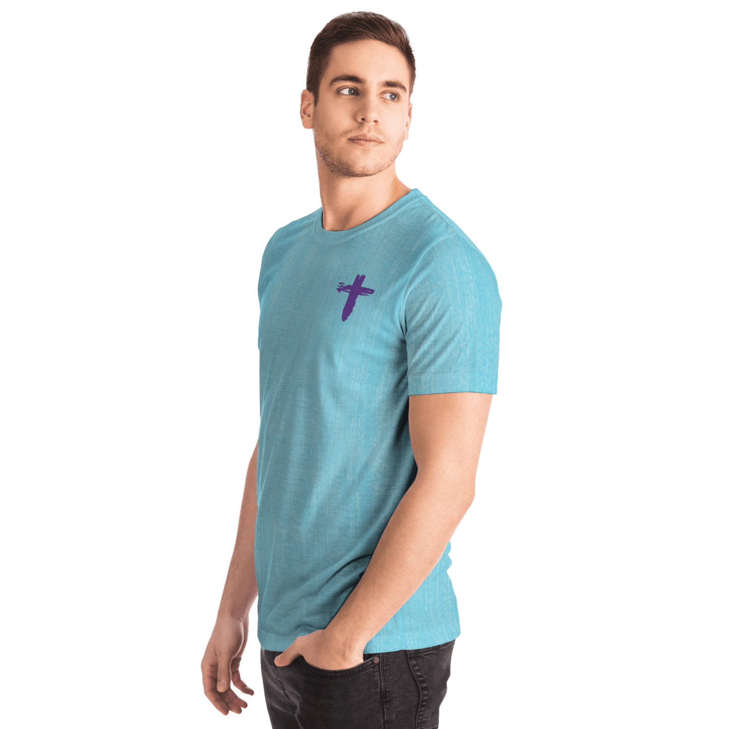 Know/No Jesus-Peace Shirt- Turquoise and Purple - Sacred Stylz