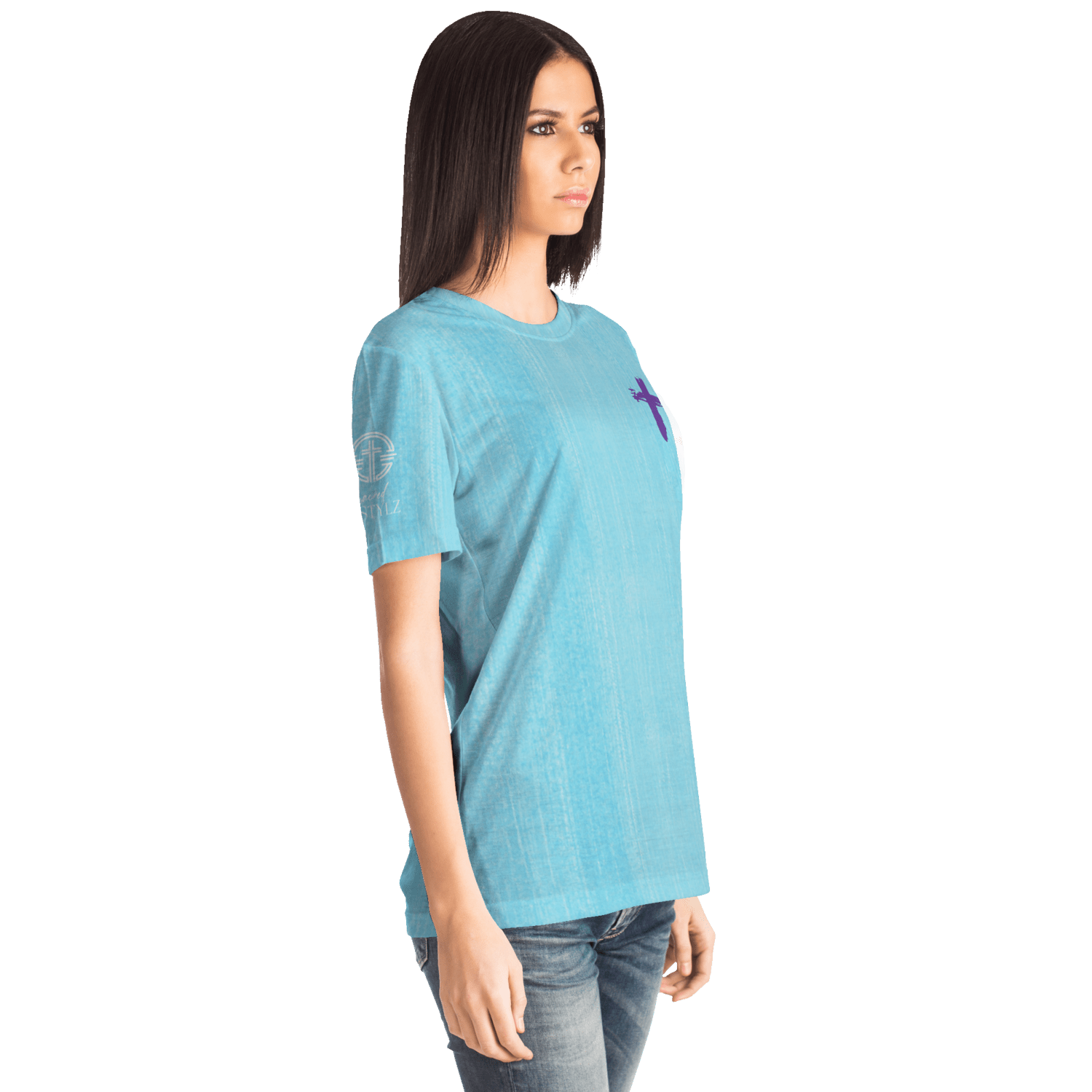 Know/No Jesus-Truth Shirt- Turquoise and Purple - Sacred Stylz