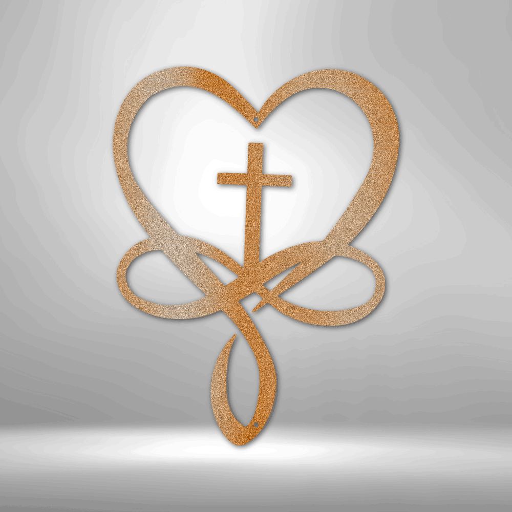 Love Infinity Cross - Steel Sign - Sacred Stylz