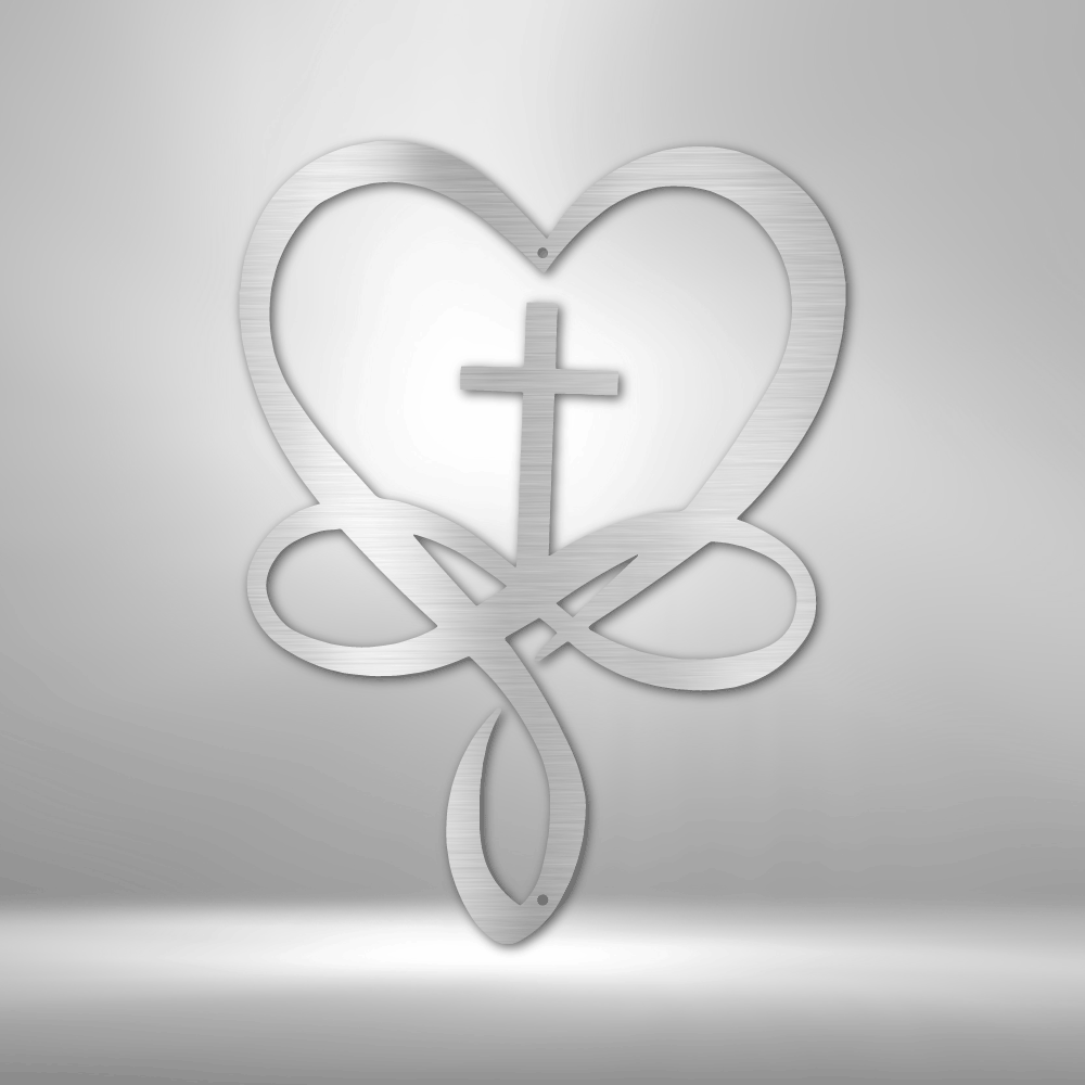 Love Infinity Cross - Steel Sign - Sacred Stylz