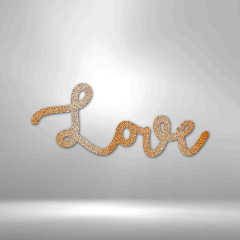 Love Script - Steel Sign - Sacred Stylz