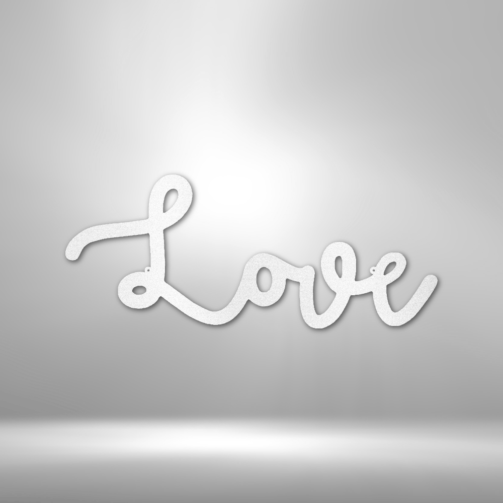 Love Script - Steel Sign - Sacred Stylz