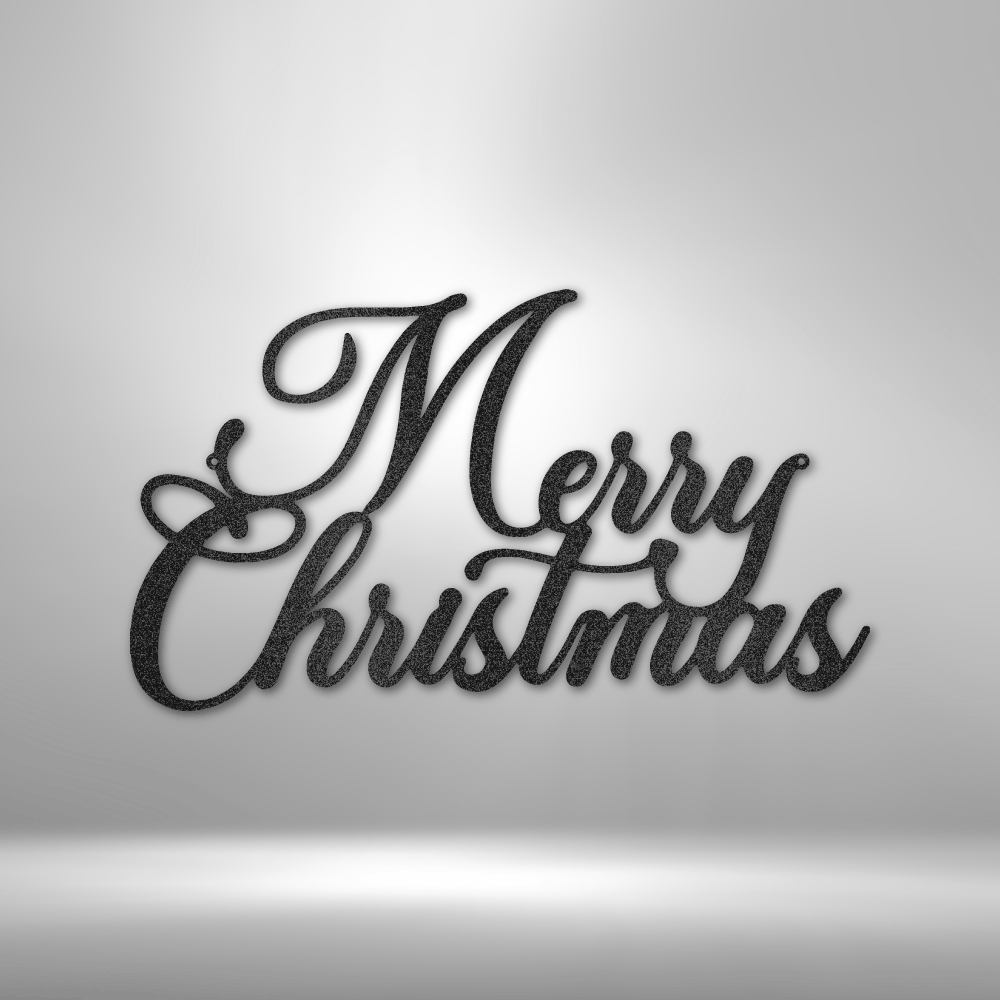 Merry Christmas Script - Steel Sign - Sacred Stylz